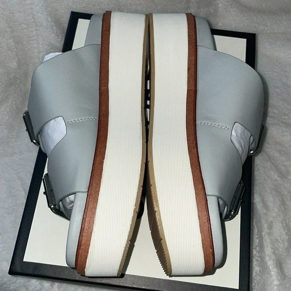 NWT J/SLIDES BOWIE Grey Leather Sandal - Picture 12 of 15